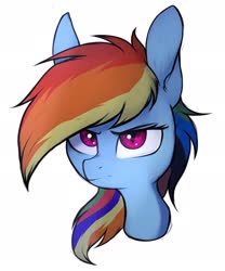 Size: 1600x1920 | Tagged: safe, artist:tatykin, rainbow dash, pony, g4, bust, ear fluff, female, mare, portrait, simple background, solo, white background