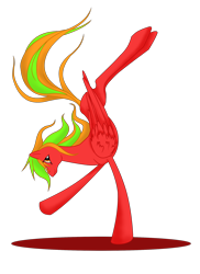 Size: 1700x2338 | Tagged: safe, artist:whitewing1, oc, oc only, oc:red lightning, pegasus, pony, female, mare, simple background, solo, standing, standing on one leg, transparent background