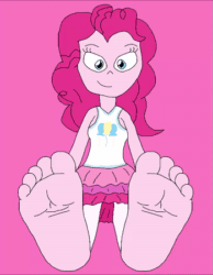 Size: 349x450 | Tagged: safe, artist:johnhall2018, pinkie pie, equestria girls, g4, animated, barefoot, feet, female, fetish, foot fetish, foot focus, soles, wiggling toes