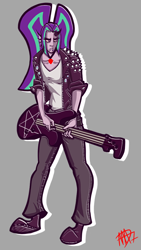 Size: 636x1126 | Tagged: safe, artist:madness-with-reason, aria blaze, equestria girls, g4, female, guitar, musical instrument, solo
