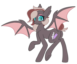 Size: 2700x2256 | Tagged: safe, artist:mimicryfluffoarts, oc, oc only, oc:efflorescence, bat pony, pony, bat pony oc, female, high res, mare, simple background, slit pupils, solo, spread wings, transparent background, wings