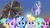 Size: 1334x750 | Tagged: safe, artist:bluemeganium, edit, editor:topsangtheman, berry punch, berryshine, cloud kicker, lyra heartstrings, minuette, sea swirl, seafoam, starlight glimmer, sunshower raindrops, earth pony, pegasus, pony, unicorn, g4, ferris wheel, game screencap, levitation, looking at you, magic, minecraft, photoshop, sunset, telekinesis