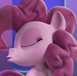 Size: 450x444 | Tagged: safe, screencap, pinkie pie, earth pony, pony, g4, hello pinkie pie, 3d, cropped, eyes closed, female, mare, pursed lips, solo
