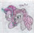 Size: 776x746 | Tagged: safe, artist:abbi--arson, pinkie pie, starlight glimmer, pony, g4, bust, female, glimmerpie, lesbian, lined paper, magic, portrait, shipping, traditional art