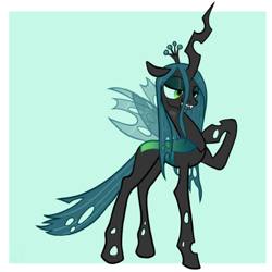 Size: 540x540 | Tagged: safe, artist:malphym, queen chrysalis, changeling, changeling queen, g4, crown, female, jewelry, regalia, simple background, solo