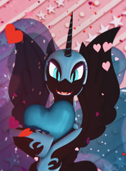 Size: 800x1080 | Tagged: safe, artist:feuerrader-nmm, nightmare moon, pony, g4, 3d, female, heart, solo