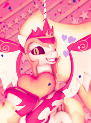 Size: 800x1080 | Tagged: safe, artist:feuerrader-nmm, daybreaker, pony, g4, 3d, female, heart, solo