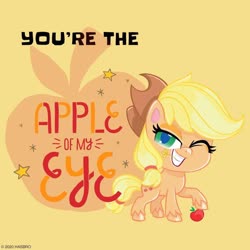 Size: 960x960 | Tagged: safe, applejack, earth pony, pony, g4.5, my little pony: pony life, official, apple, food