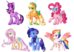 Size: 2927x2049 | Tagged: safe, artist:charaviolet, applejack, fluttershy, pinkie pie, rainbow dash, rarity, twilight sparkle, earth pony, pegasus, pony, unicorn, g4, applejack (g5 concept leak), colored wings, cute, earth pony fluttershy, female, fluttershy (g5 concept leak), g5 concept leak style, g5 concept leaks, high res, jewelry, mane six, mane six (g5 concept leak), mare, pegasus pinkie pie, pinkie pie (g5 concept leak), race swap, rainbow dash (g5 concept leak), rarity (g5 concept leak), redesign, simple background, smiling, spread wings, transparent background, twilight sparkle (g5 concept leak), unicorn twilight, wings