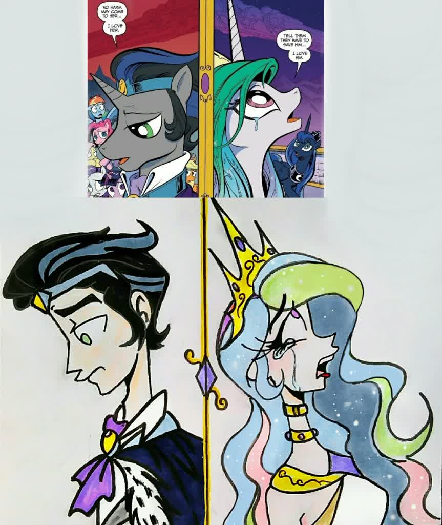 #2273081 - safe, artist:citi, idw, king sombra, princess celestia ...