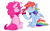 Size: 3295x2049 | Tagged: safe, artist:1an1, pinkie pie, rainbow dash, earth pony, pegasus, pony, g4, duo, female, food, high res, jam, mare, question mark, simple background, sitting, smiling, strawberry jam, white background