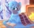 Size: 1280x1047 | Tagged: safe, artist:alphadesu, oc, oc only, oc:rion, pony, unicorn, book, clothes, crossed hooves, ear fluff, female, fireplace, indoors, mare, reading, snow, snowfall, solo, sweater, tree, window, winter