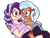 Size: 1318x1006 | Tagged: safe, artist:smirk, starlight glimmer, trixie, human, g4, blushing, carrying, clothes, cute, dark skin, duo, female, hairclip, humanized, lesbian, ms paint, ship:startrix, shipping, simple background, transparent background