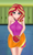 Size: 1276x2120 | Tagged: safe, artist:anonix123, sunset shimmer, human, equestria girls, g4, blushing, box of chocolates, canterlot high, clothes, hallway, holiday, human coloration, legs together, lockers, looking at you, miniskirt, skirt, sunset shimmer's skirt, valentine's day