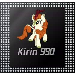 Size: 2340x2340 | Tagged: safe, autumn blaze, kirin, pony, g4, cpu, female, high res, huawei, needs more jpeg, solo