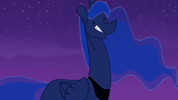 Size: 800x450 | Tagged: safe, artist:longmuzzlepony, edit, princess luna, pony, g4, animated, female, majestic as fuck, reversed, solo, twinkle in the sky