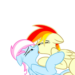 Size: 2160x2160 | Tagged: safe, oc, pegasus, pony, high res, holiday, kissing, simple background, valentine's day, white background