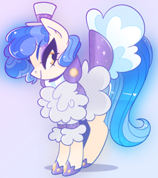 Size: 500x562 | Tagged: safe, artist:vivian reed, sapphire shores, earth pony, pony, g4, blue background, cute, female, mare, profile, simple background, solo