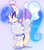 Size: 500x562 | Tagged: safe, artist:vivian reed, sapphire shores, earth pony, pony, g4, blue background, clothes, cute, dress, female, mare, outfit, profile, simple background, solo