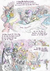 Size: 1024x1446 | Tagged: safe, artist:grimmyweirdy, cosmos, fluttershy, princess skystar, queen novo, storm king, draconequus, hippogriff, comic:cosmic cosmos, g4, my little pony: the movie, armpits, body horror, captured, chains, cosmageddon, dark magic, draconequified, eldritch abomination, evil smile, evil version, fetish, flutterequus, fusion, grin, magic, piracy, queen novo's orb, sharkified, ship, smiling, species swap, storm, storm guard, transformation, xk-class end-of-the-world scenario