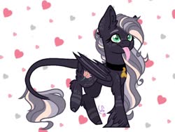 Size: 1200x900 | Tagged: safe, oc, oc only, oc:stacy flower, pony, heart, simple background, solo, tongue out, unshorn fetlocks, white background