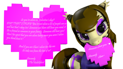 Size: 4000x2250 | Tagged: safe, artist:thevioletghost, oc, oc only, oc:claresa, pony, hearts and hooves day, holiday, love, simple background, solo, transparent background, valentine, valentine's day