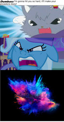 Size: 636x1206 | Tagged: safe, artist:shisutomuluxray, edit, edited screencap, screencap, trixie, cat, maine coon, pony, g4, to where and back again, crossing the memes, dian, floppy ears, hat, jewelpet, meme, mulan, nightcap, punch, sanrio, sega, shutterstock, trixie's nightcap, trixie's wagon, yao