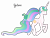 Size: 3734x2801 | Tagged: safe, artist:gutovi, princess celestia, alicorn, pony, g4, cute, cutelestia, female, happy, high res, missing accessory, pigtails, show accurate, simple background, solo, transparent background, trotting