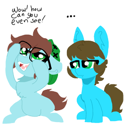Size: 1000x1000 | Tagged: safe, artist:nootaz, oc, oc only, pony, chest fluff, glasses, simple background, teasing, transparent background
