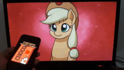 Size: 1920x1080 | Tagged: safe, artist:mkogwheel, applejack, earth pony, human, pony, g4, animated, chocolate, cute, disembodied hand, food, frame by frame, hand, heart eyes, hearts and hooves day, hnnng, holiday, irl, jackabetes, mkogwheel is trying to kill us, monitor, no sound, phone, photo, speech bubble, valentine's day, webm, wingding eyes