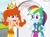 Size: 1280x959 | Tagged: safe, artist:loladreamteam, artist:stripedegg, artist:yuettung, rainbow dash, equestria girls, g4, barely eqg related, base used, canterlot high, crossover, crown, ear piercing, earring, equestria girls style, equestria girls-ified, jewelry, nintendo, piercing, princess daisy, regalia, show accurate, statue, super mario