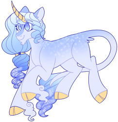 Size: 1174x1207 | Tagged: safe, artist:unicorn-mutual, oc, oc only, classical unicorn, pony, unicorn, cloven hooves, colored horn, curved horn, horn, leonine tail, magical lesbian spawn, offspring, parent:princess luna, parent:rarity, parents:rariluna, simple background, solo, transparent background, unshorn fetlocks