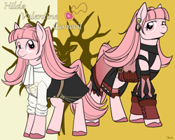 Size: 1280x1024 | Tagged: safe, artist:housho, earth pony, pony, clothes, ear piercing, earring, female, fire emblem, fire emblem: three houses, hilda valentine goneril, jewelry, mare, piercing, pigtails, ponified, twintails