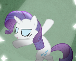 Size: 1160x934 | Tagged: safe, screencap, rarity, pony, unicorn, fake it 'til you make it, g4, bipedal, cropped, eyes closed, female, mare, pose, solo