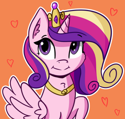 Size: 1794x1709 | Tagged: safe, artist:artiks, princess cadance, alicorn, pony, g4, female, floating heart, heart, holiday, mare, outline, simple background, smiling, solo, valentine's day