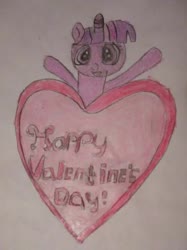 Size: 319x426 | Tagged: safe, twilight sparkle, pony, g4, heart, holiday, love, traditional art, valentine's day