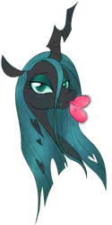 Size: 750x1500 | Tagged: safe, alternate version, artist:puddingskinmcgee, queen chrysalis, changeling, changeling queen, g4, background removed, bust, female, heart, holiday, looking at you, simple background, solo, transparent background, valentine's day