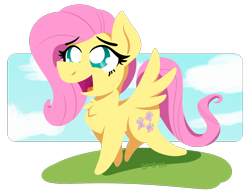 Size: 1300x1000 | Tagged: safe, artist:glimglam, fluttershy, pegasus, pony, g4, chest fluff, female, lineless, mare, open mouth, simple background, solo, spread wings, transparent background, wings