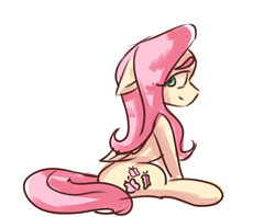 Size: 1900x1502 | Tagged: safe, artist:mannybcadavera, fluttershy, pegasus, pony, g4, digital art, female, floppy ears, looking at you, mare, simple background, sitting, smiling, solo, white background