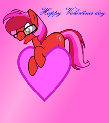 Size: 711x800 | Tagged: safe, artist:ngthanhphong, oc, oc only, oc:ruby star, earth pony, pony, glasses, heart, hearts and hooves day, holiday, male, stallion, valentine's day