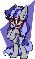 Size: 2385x3938 | Tagged: safe, alternate version, artist:tridashie, oc, oc only, oc:cinnabyte, pony, adorkable, bandana, bipedal, cinnabetes, cute, dork, excited, glasses, high res, looking at you, ocbetes, party, pigtails, simple background, solo, transparent background, yay