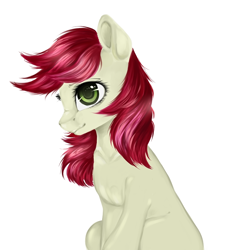 Size: 1016x1054 | Tagged: safe, artist:oksssid, roseluck, earth pony, pony, g4, cute, female, mare, rosabetes, simple background, sitting, solo, white background