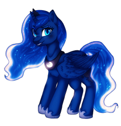 Size: 1916x2004 | Tagged: safe, artist:oksssid, princess luna, alicorn, pony, g4, chest fluff, eye clipping through hair, female, looking at you, mare, simple background, smiling, solo, transparent background