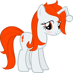 Size: 2439x2458 | Tagged: safe, artist:fabulouspony, oc, oc only, oc:karma, pony, unicorn, blushing, female, high res, looking down, mare, ponified, reddit, simple background, solo, transparent background, upvote, vector