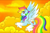 Size: 1098x720 | Tagged: safe, artist:annabellderwin, rainbow dash, pegasus, pony, g4, cloud, female, g5 concept leak style, g5 concept leaks, hooves, lying down, mare, on a cloud, rainbow dash (g5 concept leak), redesign, sky, spread wings, wings