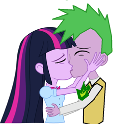 Size: 528x581 | Tagged: safe, artist:ulisesramirez132, spike, twilight sparkle, equestria girls, g4, duo, female, hug, human spike, kiss on the lips, kissing, male, older, older spike, ship:twispike, shipping, simple background, straight, vector, white background