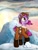 Size: 1280x1698 | Tagged: safe, artist:appleneedle, oc, oc only, oc:snowfighter, earth pony, pony, commission, digital art, fighter, ice, mountain, snow, snowball, solo, sun, wind, winter, your character here