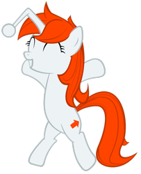Size: 2207x2718 | Tagged: safe, artist:orangel8989, edit, oc, oc only, oc:karma, pony, unicorn, ^^, bipedal, cutie mark, eyes closed, female, high res, mare, ponified, reddit, simple background, solo, transparent background, upvote, vector