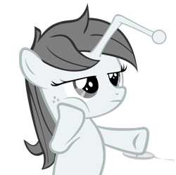 Size: 2453x2445 | Tagged: safe, artist:orangel8989, oc, oc only, oc:apathia, pony, unicorn, black and white, bored, computer mouse, female, filly, freckles, grayscale, high res, mare, monochrome, ponified, reddit, simple background, solo, transparent background, vector
