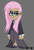 Size: 545x800 | Tagged: safe, artist:mirabuncupcakes15, fluttershy, human, g4, black background, clothes, dark skin, dress, ear piercing, earring, eyeshadow, female, flats, fluttergoth, humanized, jewelry, long skirt, makeup, piercing, shirt, shoes, simple background, skirt, socks, solo